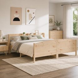 Practical Solid Wood Pine Bed Frame for Your Home