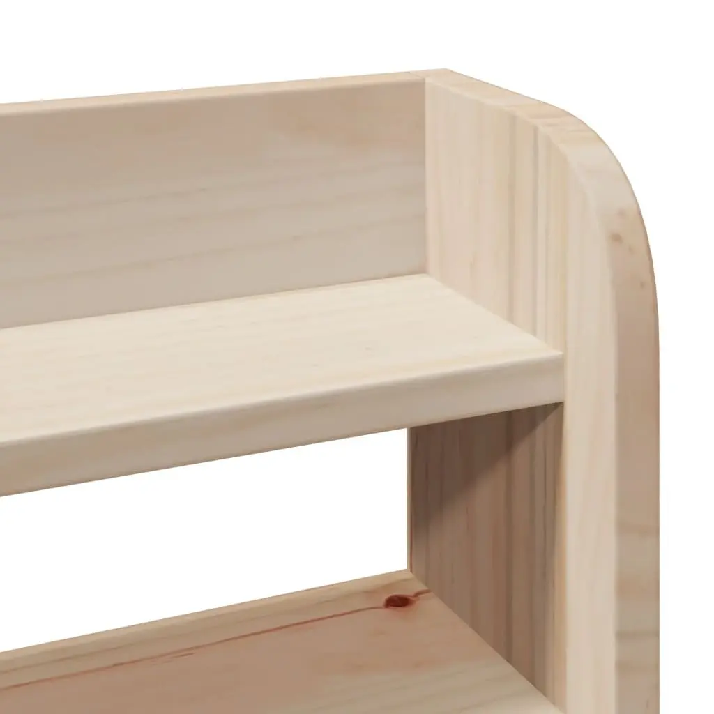 Bed Frame 135x190 cm Solid Pine Wood Slatted Base Headboard with Storage Shelves