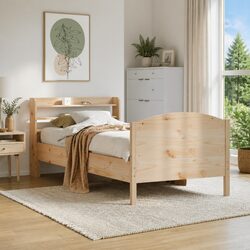 Practical Solid Wood Pine Bed Frame with Storage for Any Room