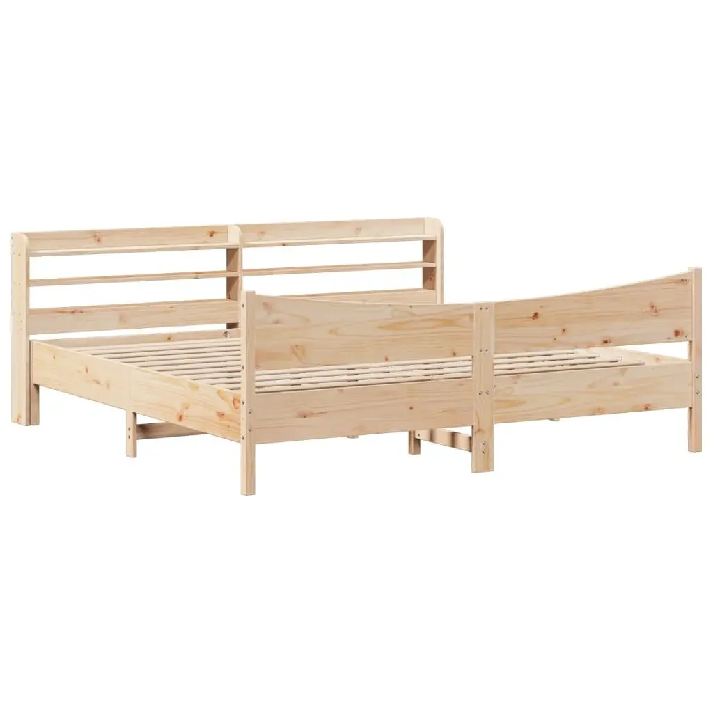 Bed Frame with Slatted Base and Storage 180x200cm