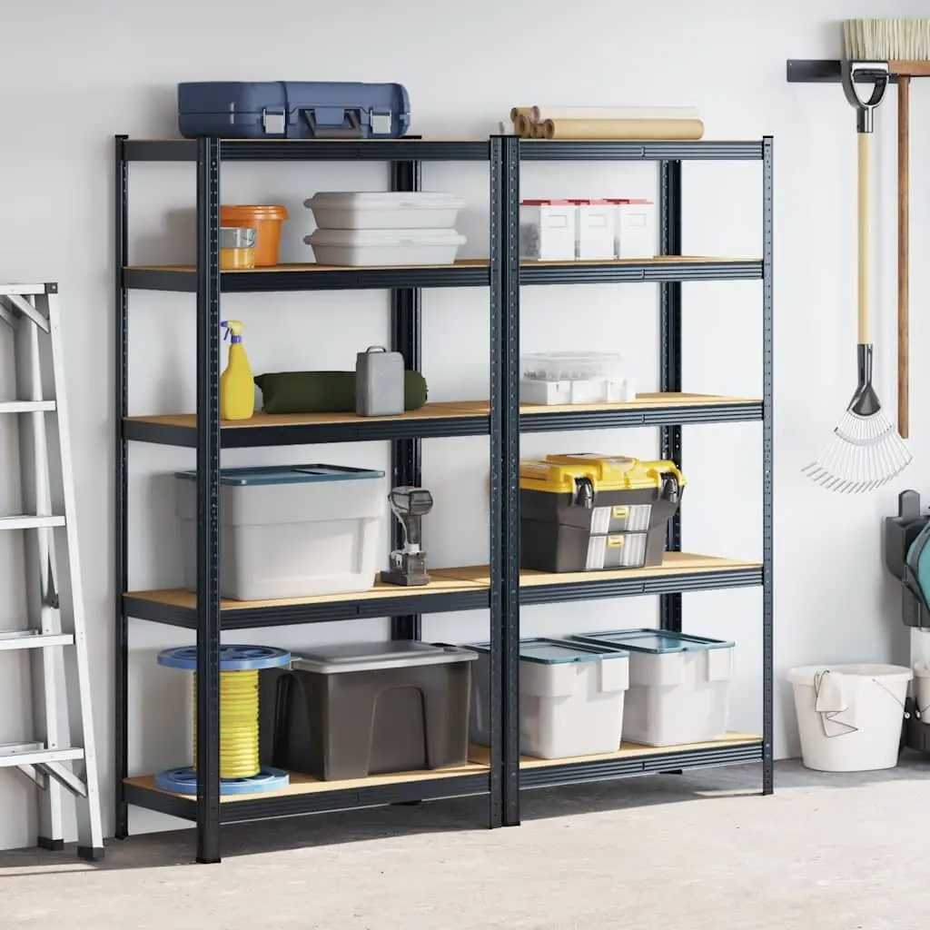 5-Layer Heavy-Duty Industrial Shelving Unit Steel Engineered Wood Anthracite