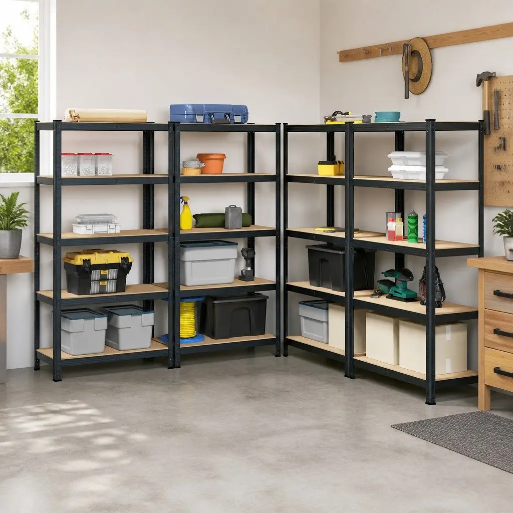 Heavy-Duty Industrial Shelving Unit Steel Frame 5-Layer Anthracite