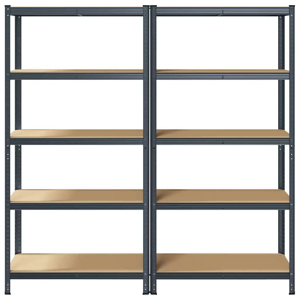 5-Layer Industrial Storage Shelves Steel Engineered Wood Anthracite