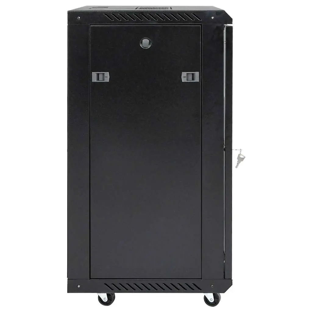 15U Network Cabinet Solid Cold-Rolled Steel 60W x 45D x 86H cm Black