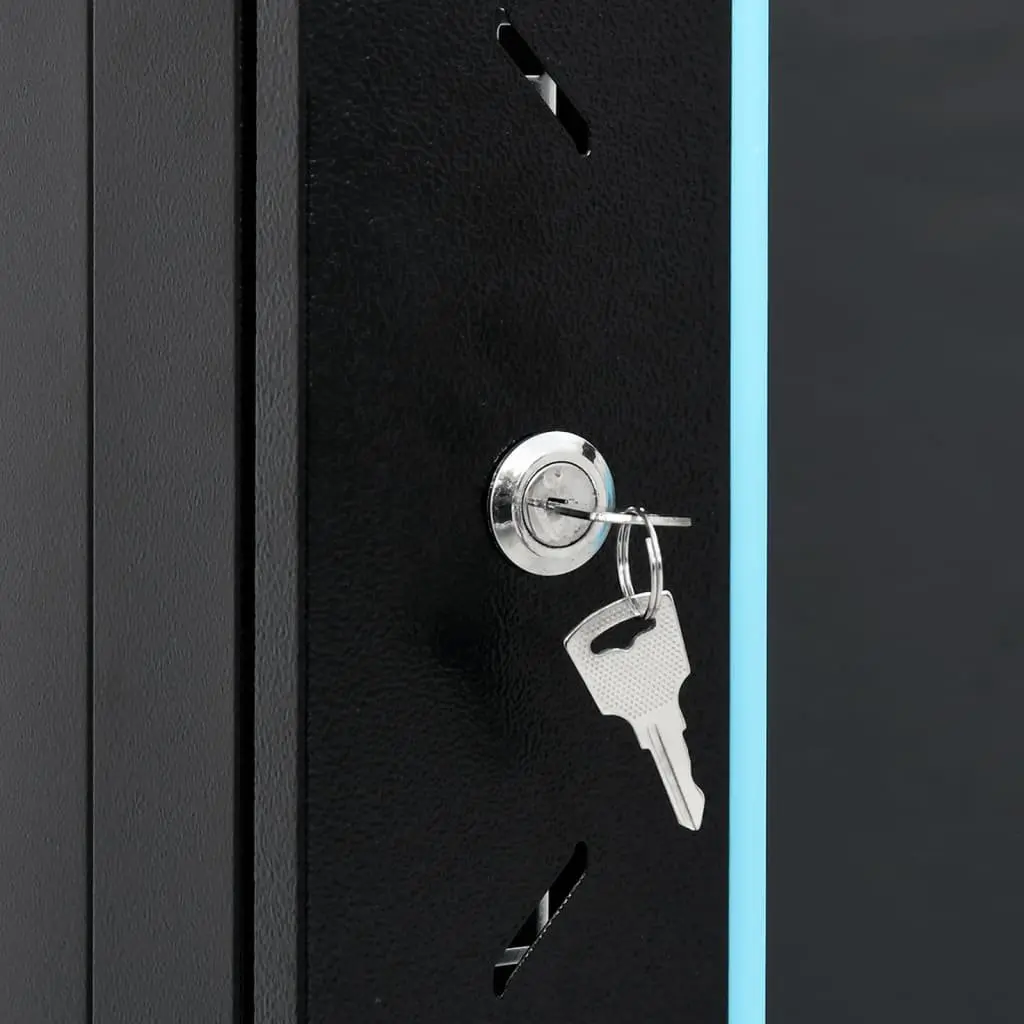18U Server Rack Network Cabinet Black 60x60x100cm Cold Rolled Steel IP20 Removable Side Panels Lockable Front Door