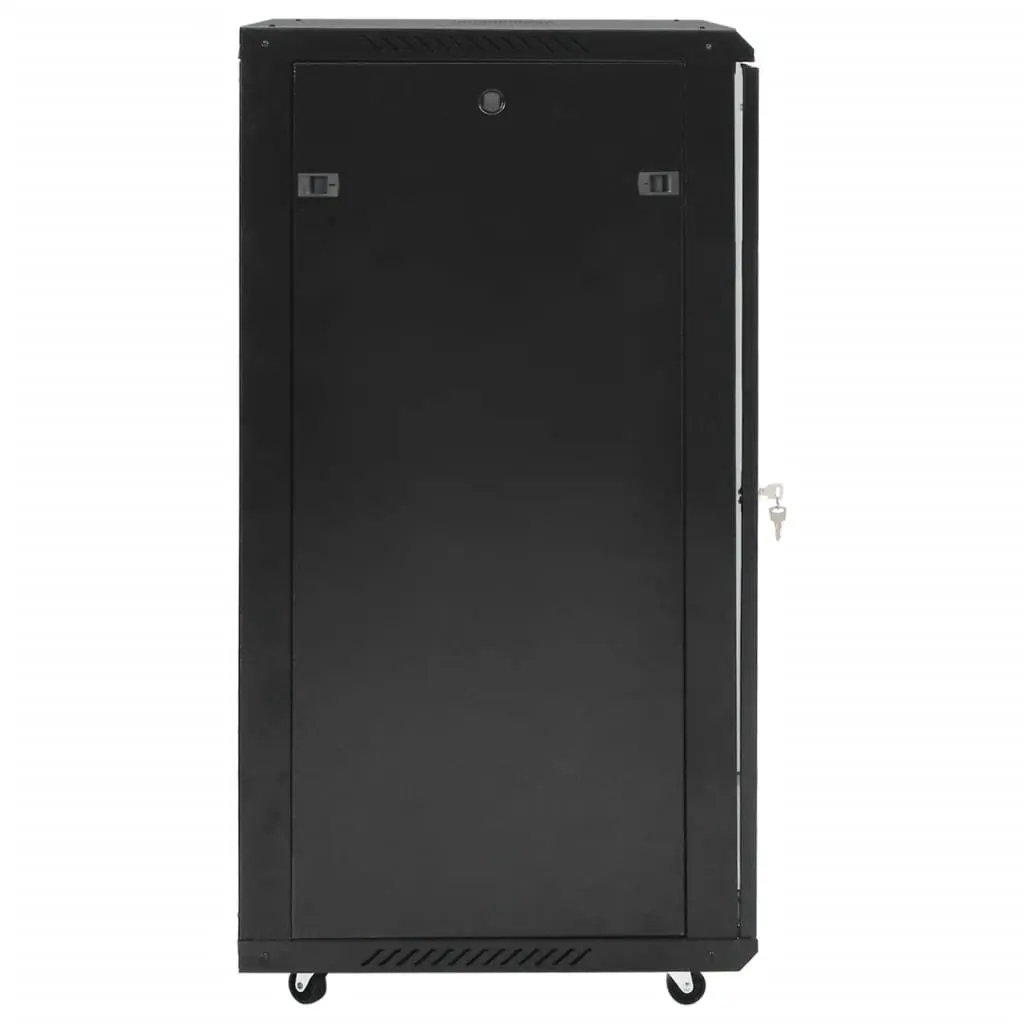22U Server Rack Cabinet Black Cold Rolled Steel 60x60x120cm IP20 Removable Side Panels Lockable Front Door