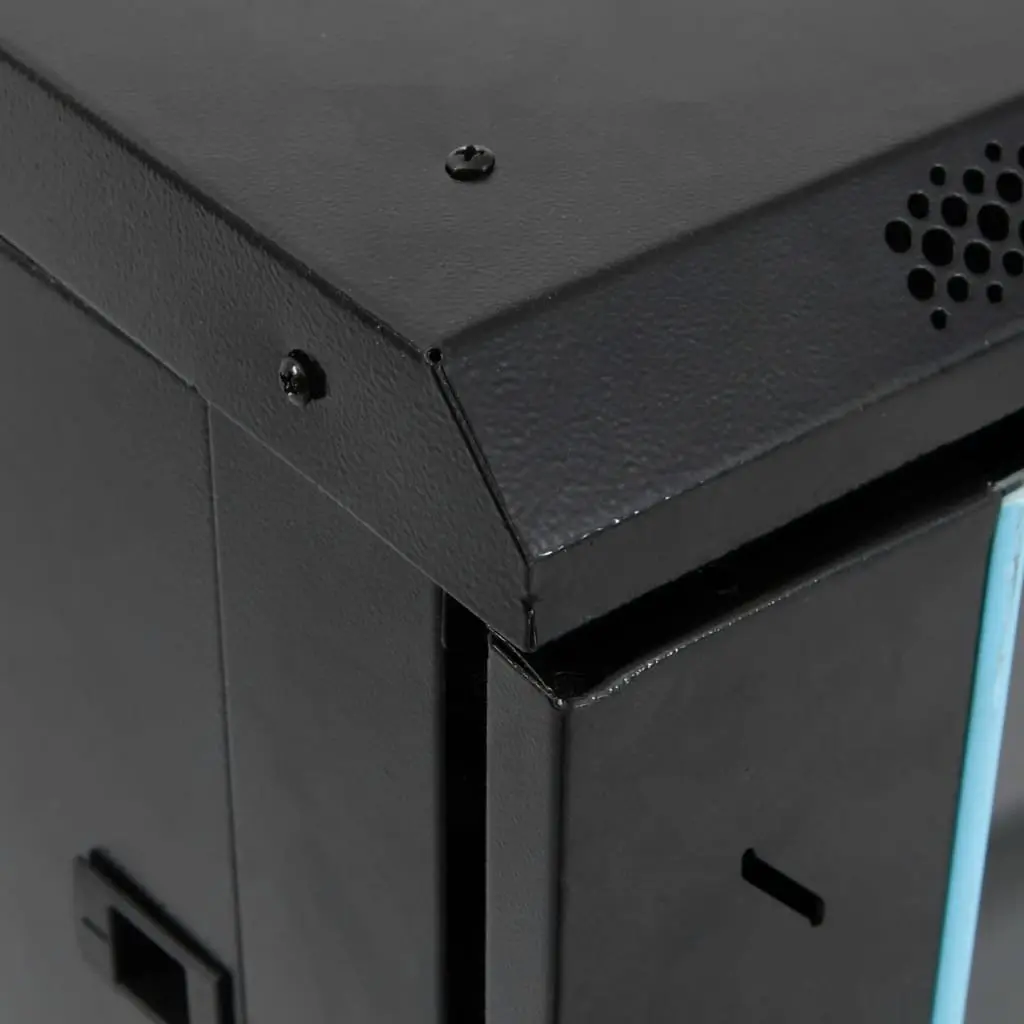 22U Server Rack Cabinet Black Cold Rolled Steel 60x60x120cm IP20 Removable Side Panels Lockable Front Door