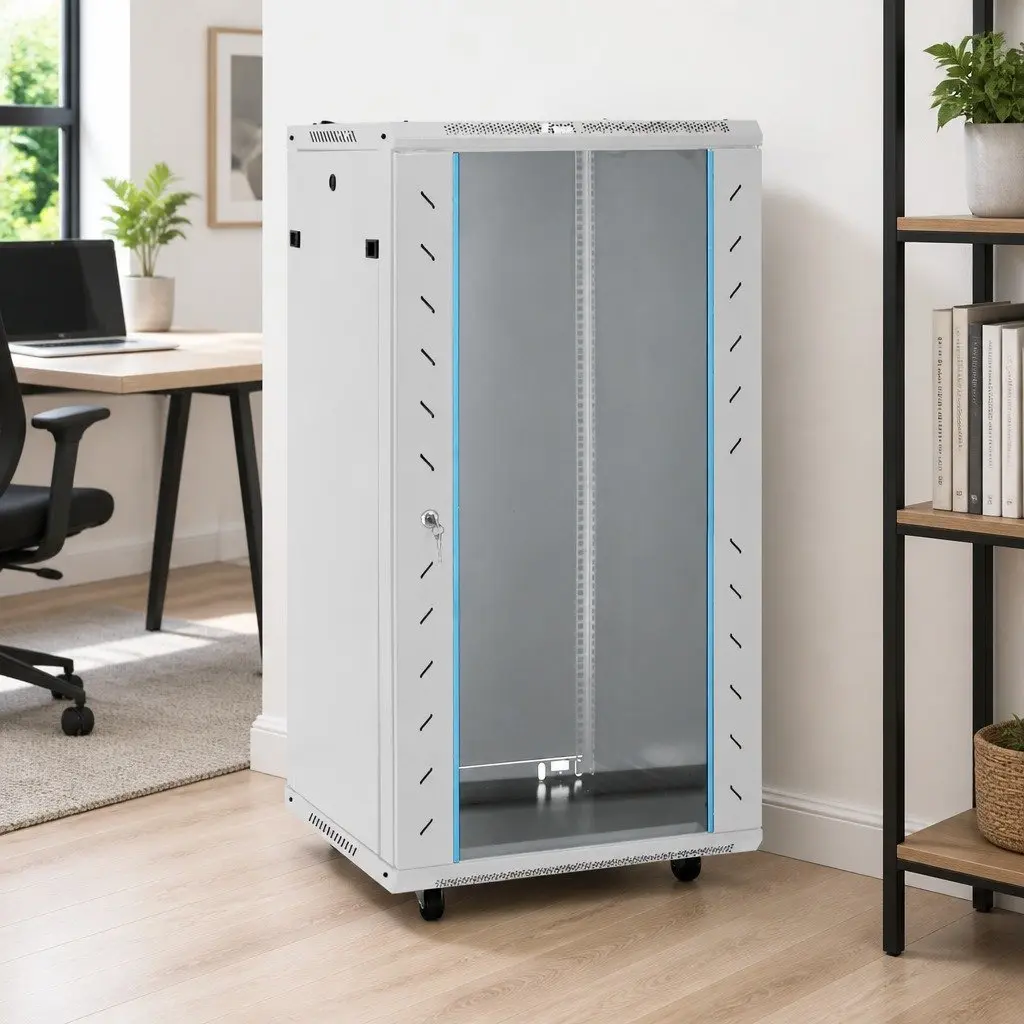 22U Network Cabinet Rack Mount Server Storage Grey Cold Rolled Steel 19 Inch Professional Equipment Organizer