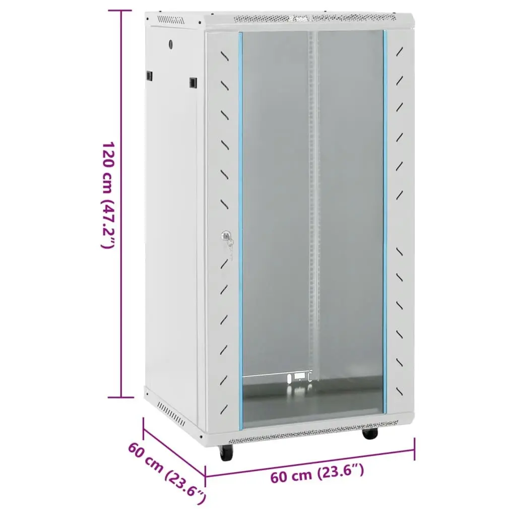 22U Network Cabinet Rack Mount Server Storage Grey Cold Rolled Steel 19 Inch Professional Equipment Organizer