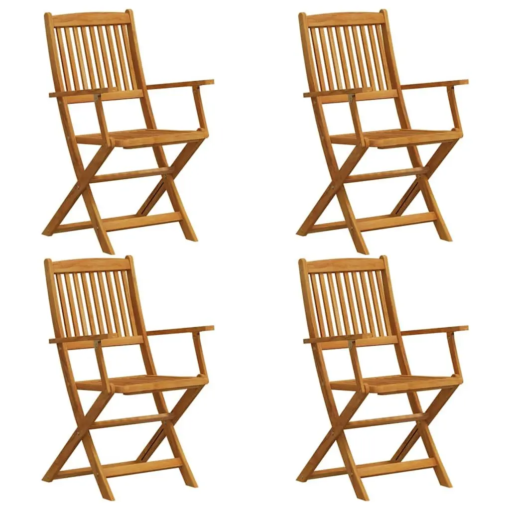 5 Piece Outdoor Dining Set Eucalyptus Wood Foldable Brown