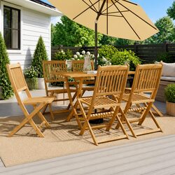 Practical 7 Piece Dining Set for Outdoor Use