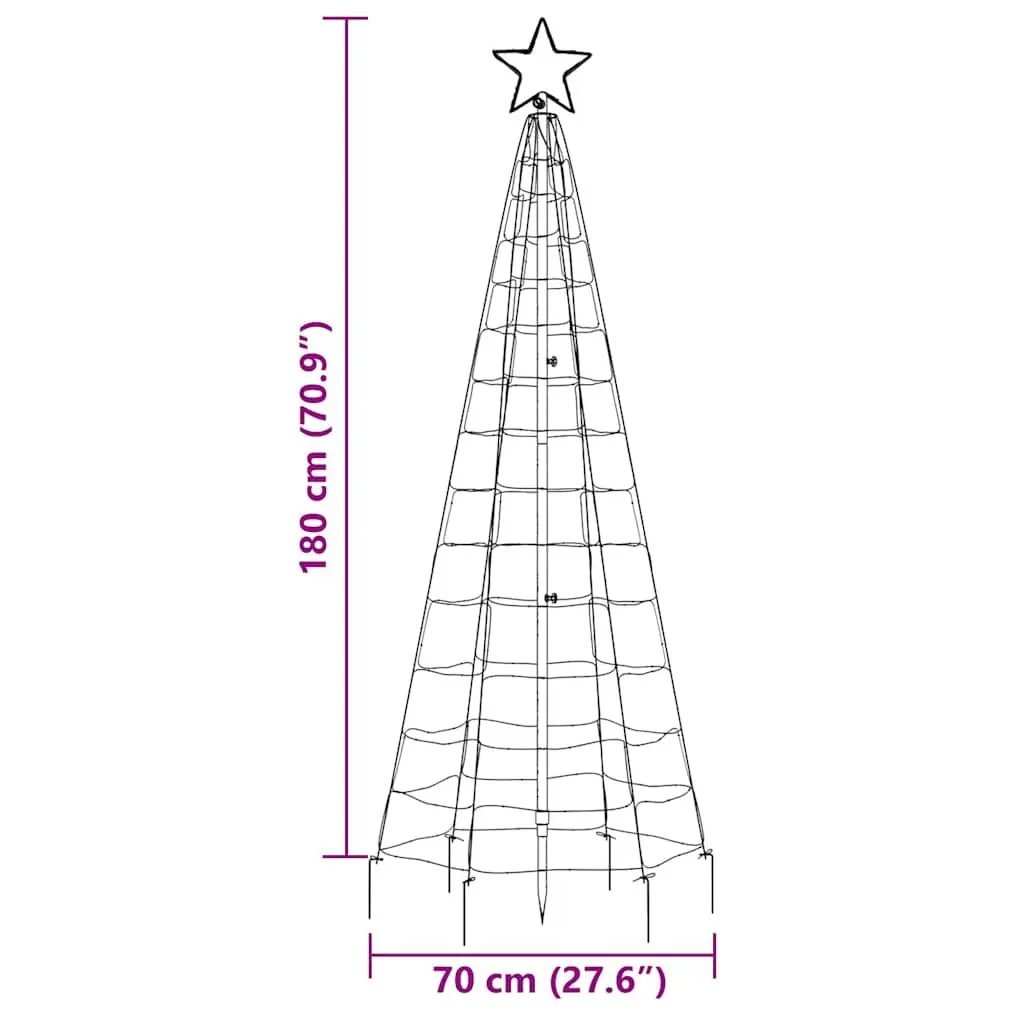 LED Christmas Tree with Spike Base 180cm Cold White Lights 220 LEDs