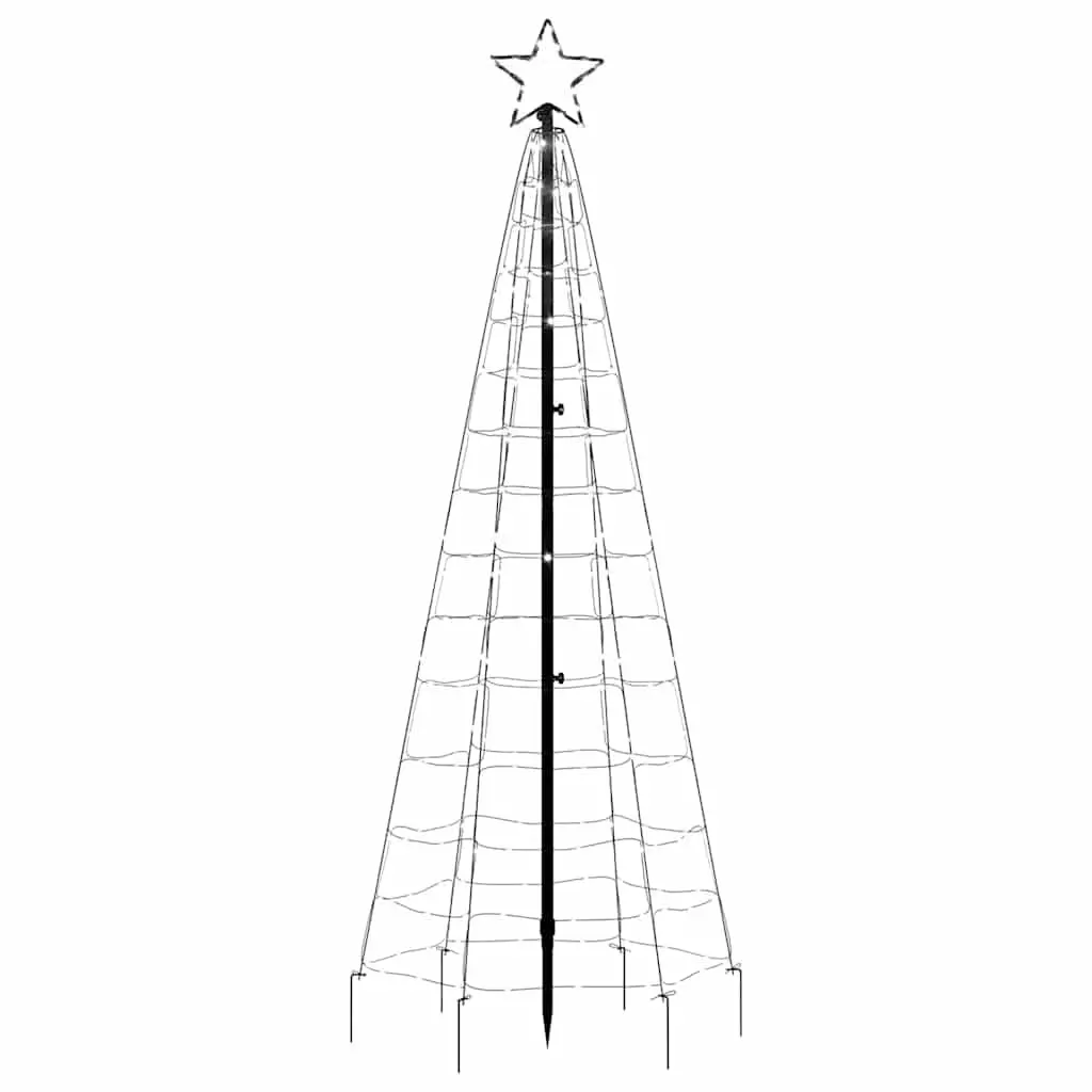 LED Christmas Tree with Spike Base 180cm Cold White Lights 220 LEDs