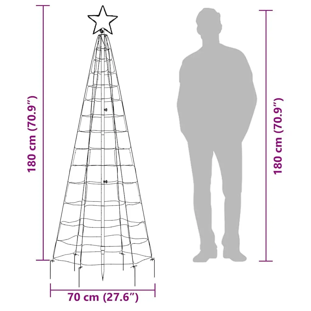 LED Christmas Tree with Spike Base 180cm Cold White Lights 220 LEDs