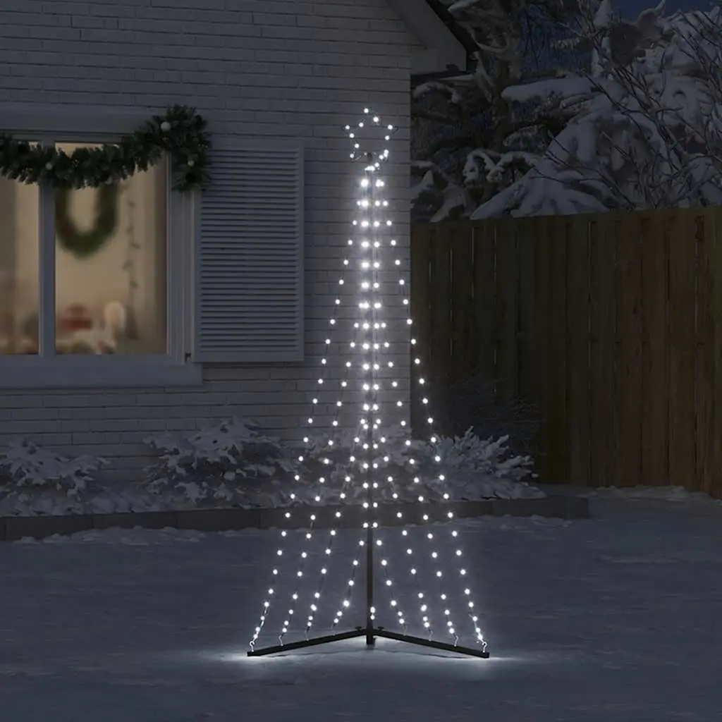 LED Christmas Tree 182cm 339 Cold White Lights 8 Effects Indoor Outdoor Holiday