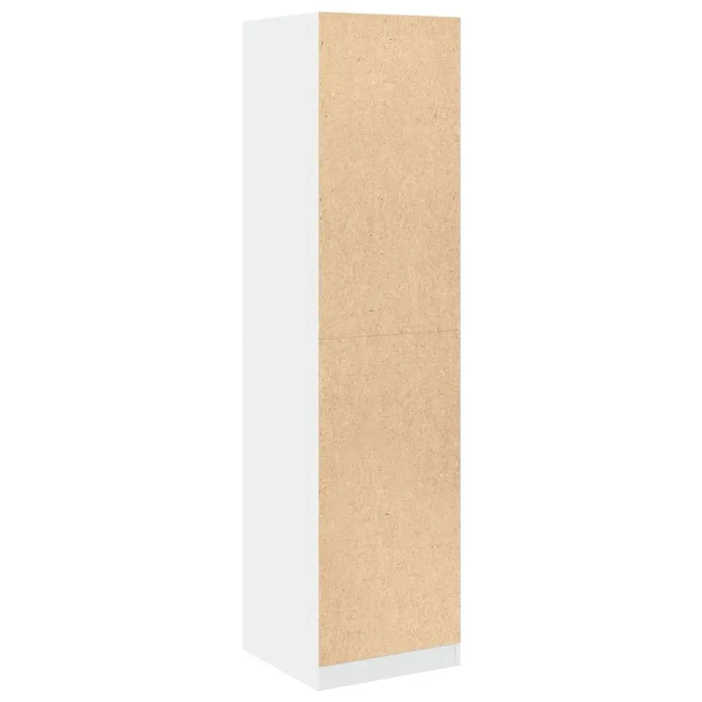 White Wardrobe Cupboard 5 Compartment Storage Cabinet Engineered Wood Hallway
