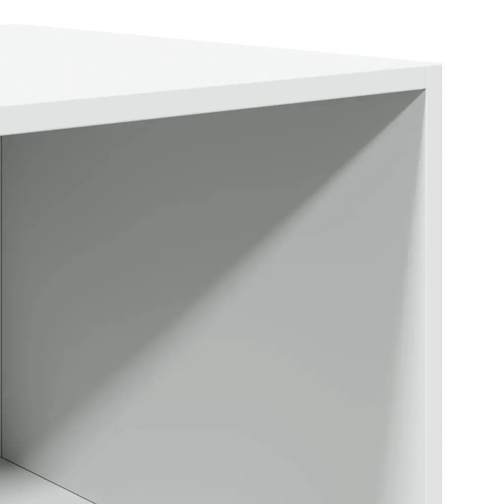 White Wardrobe Cupboard 5 Compartment Storage Cabinet Engineered Wood Hallway