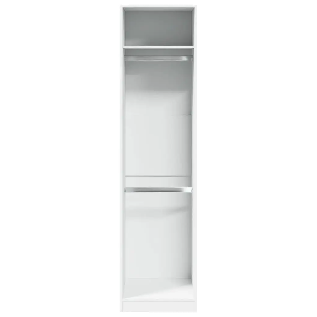 Wardrobe Cupboard Engineered Wood 50x50x200 cm White Storage Cabinet 2 Compartments