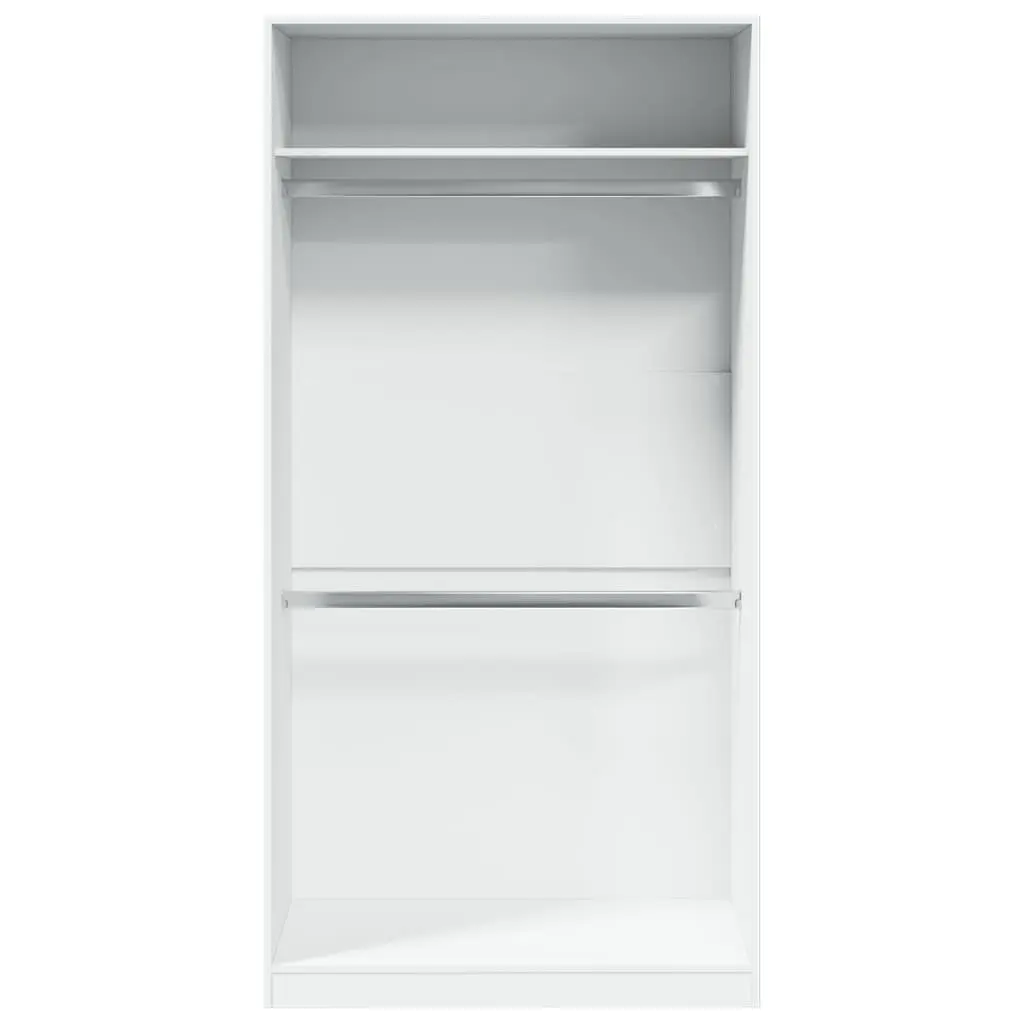 White Wardrobe Cupboard 100x50x200cm Engineered Wood Hallway Storage 2