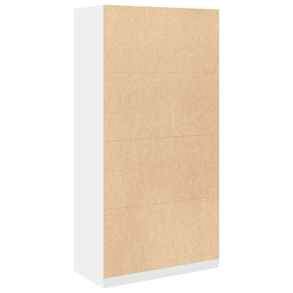 White Wardrobe Cupboard 100x50x200cm Engineered Wood Hallway Storage 2
