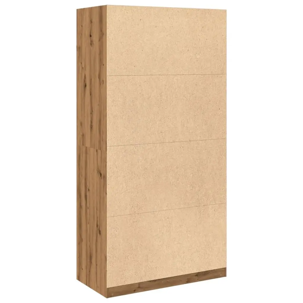 Wardrobe Cupboard 100x50x200cm Brown Engineered Wood Storage 2 Compartments