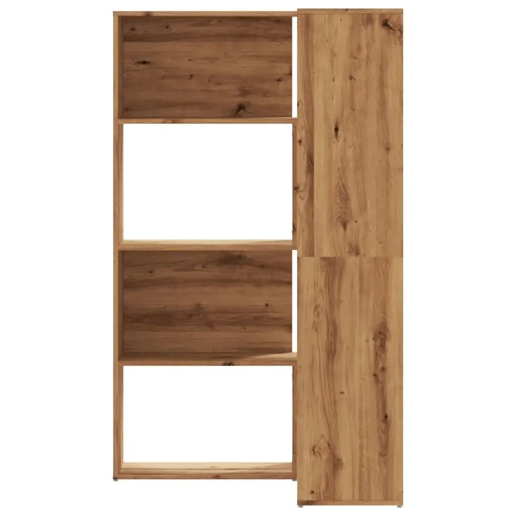 Corner Bookcase Engineered Wood 85x85x140cm Brown 4-Tier Shelving Unit