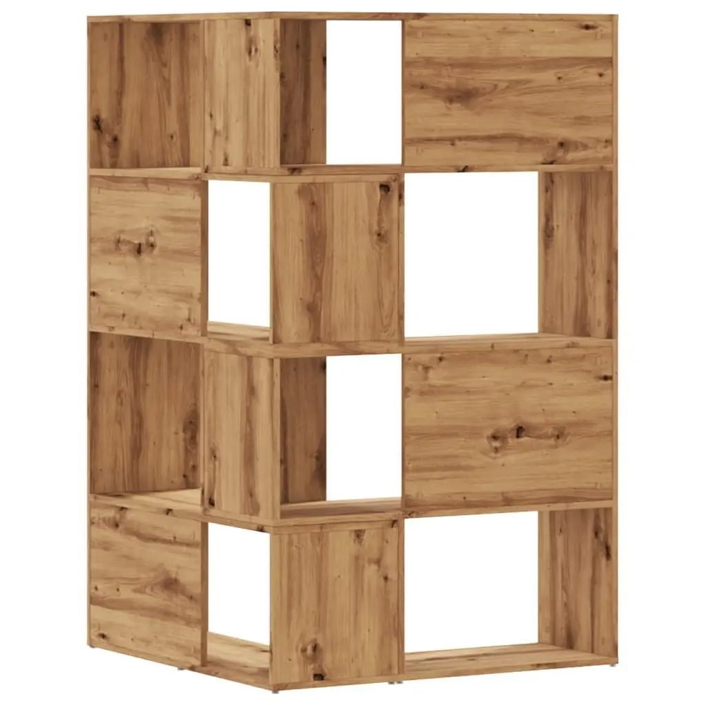 Corner Bookcase Engineered Wood 85x85x140cm Brown 4-Tier Shelving Unit