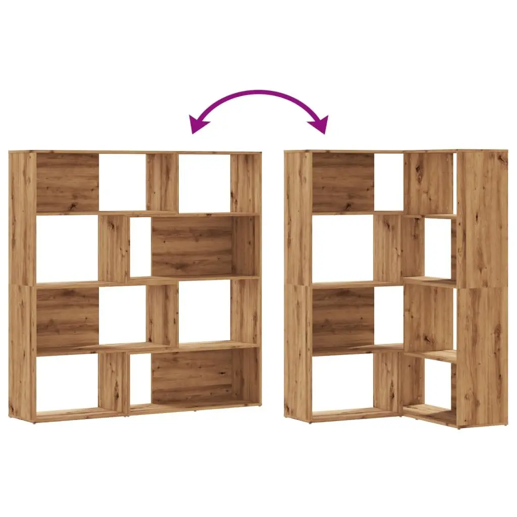 Corner Bookcase Engineered Wood 85x85x140cm Brown 4-Tier Shelving Unit