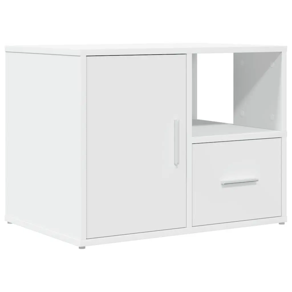 Corner Cabinet White Storage Furniture Engineered Wood Shelving Unit 160x40x45cm
