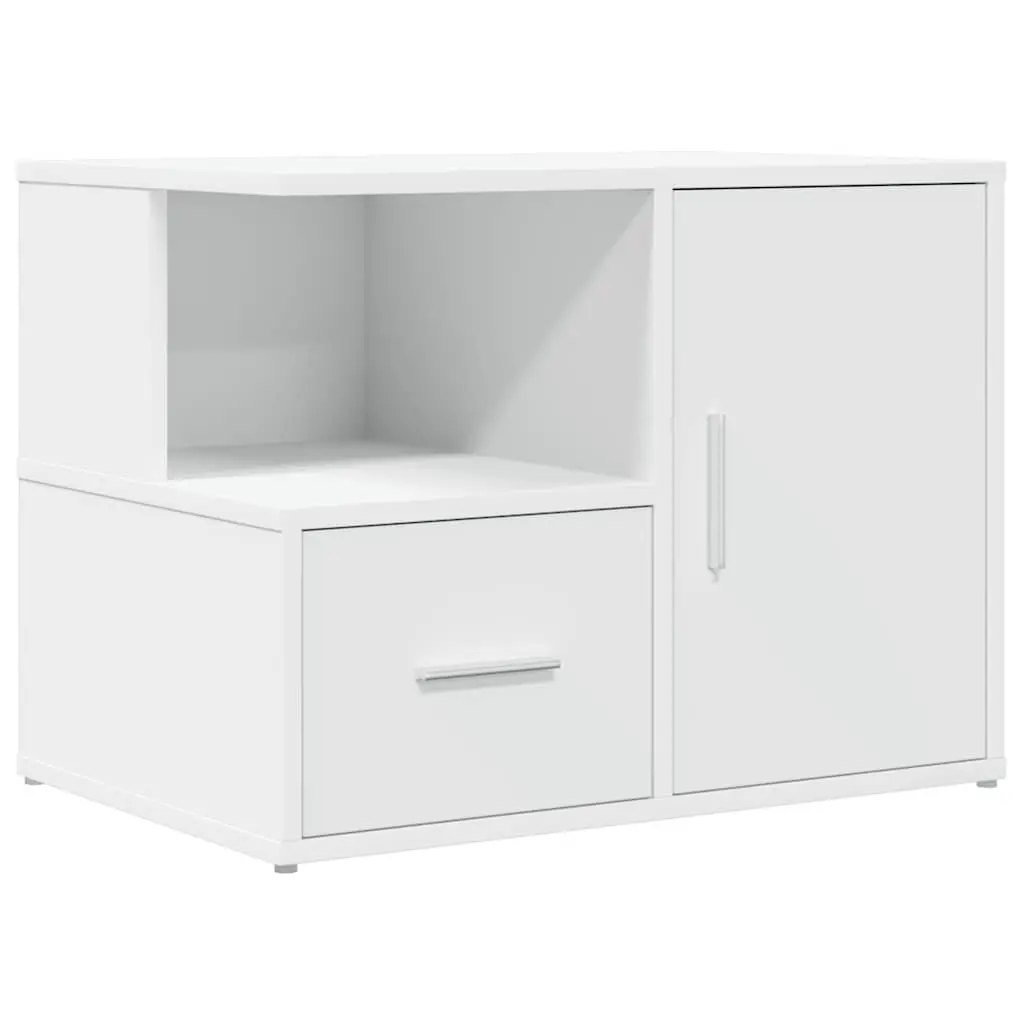 Corner Cabinet White Storage Furniture Engineered Wood Shelving Unit 160x40x45cm