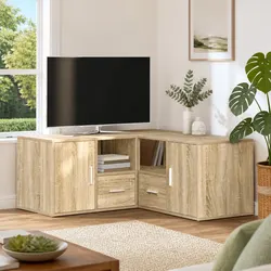 Practical Brown Corner Cabinet for Everyday Use