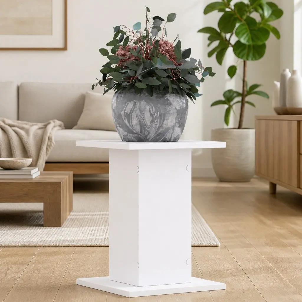 Plant Stands Engineered Wood White 30x30x40cm Indoor Outdoor Display 2 Piece