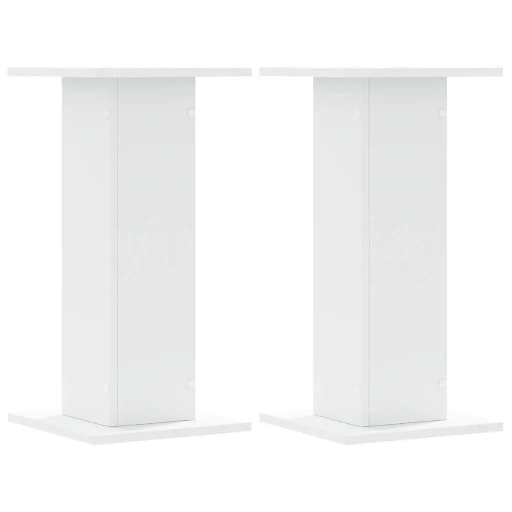 White Engineered Wood Plant Stand Set of 2 30x30x60 cm Flower Display Storage