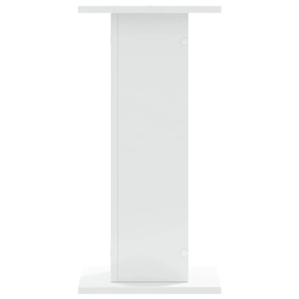 White Engineered Wood Plant Stand Set of 2 30x30x60 cm Flower Display Storage