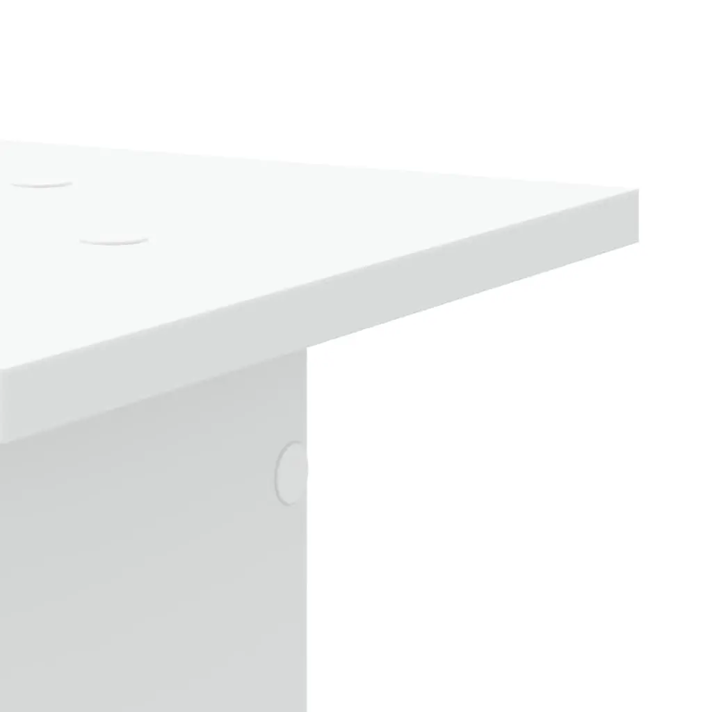 White Engineered Wood Plant Stand Set of 2 30x30x60 cm Flower Display Storage