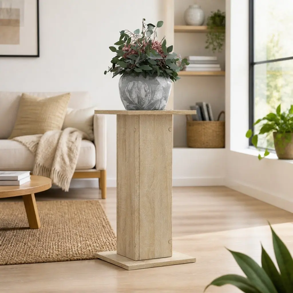 Plant Stands Engineered Wood Brown 30x30x60 cm Set of 2 Display Stands