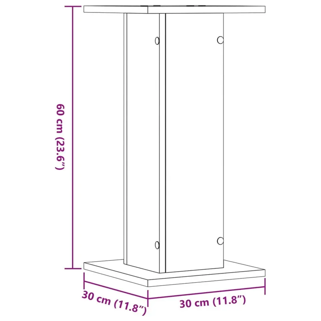 Plant Stands Engineered Wood Brown 30x30x60 cm Set of 2 Display Stands