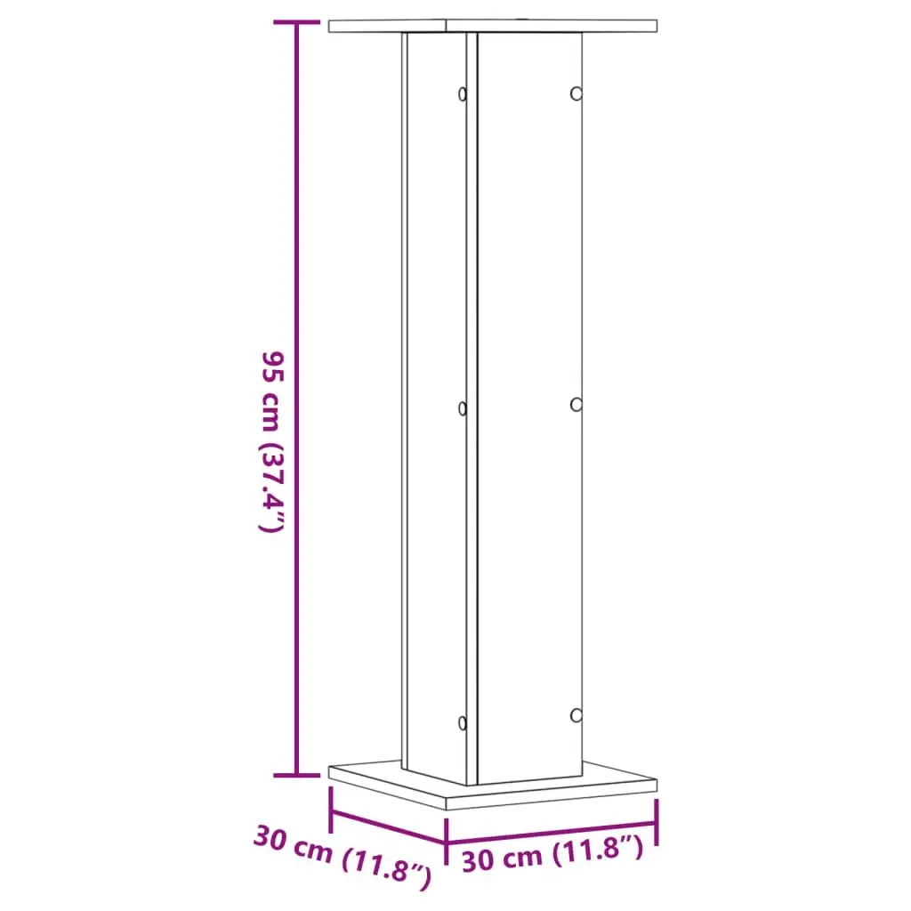 Plant Stands 2 pcs Brown Engineered Wood Tall Display Stands 30x30x95 cm