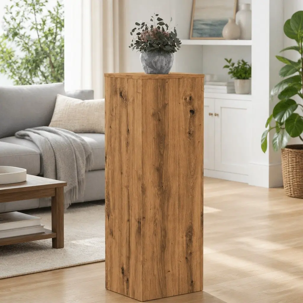 Brown Engineered Wood Plant Stands 33x33x100cm 2 Pieces Modern Flower Display Stands