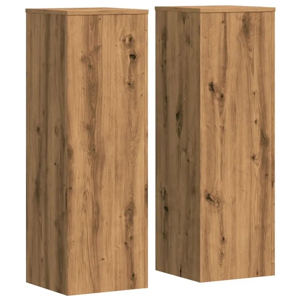 Brown Engineered Wood Plant Stands 33x33x100cm 2 Pieces Modern Flower Display Stands