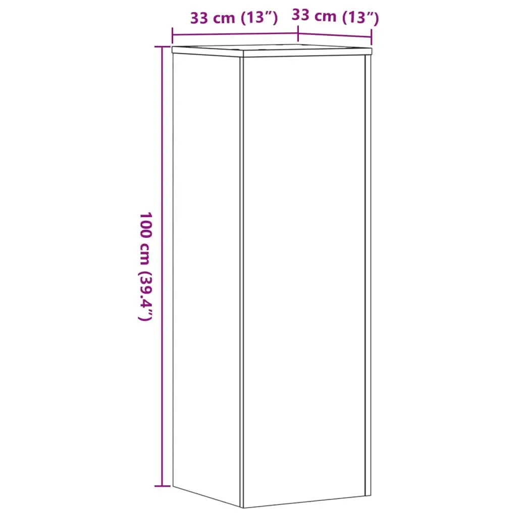 Brown Engineered Wood Plant Stands 33x33x100cm 2 Pieces Modern Flower Display Stands
