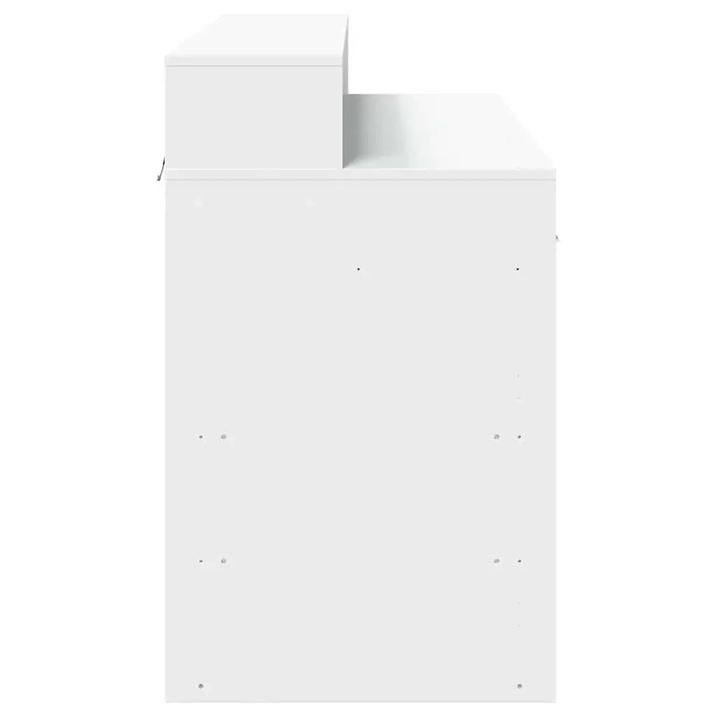 White LED Desk for Home Office and Gaming