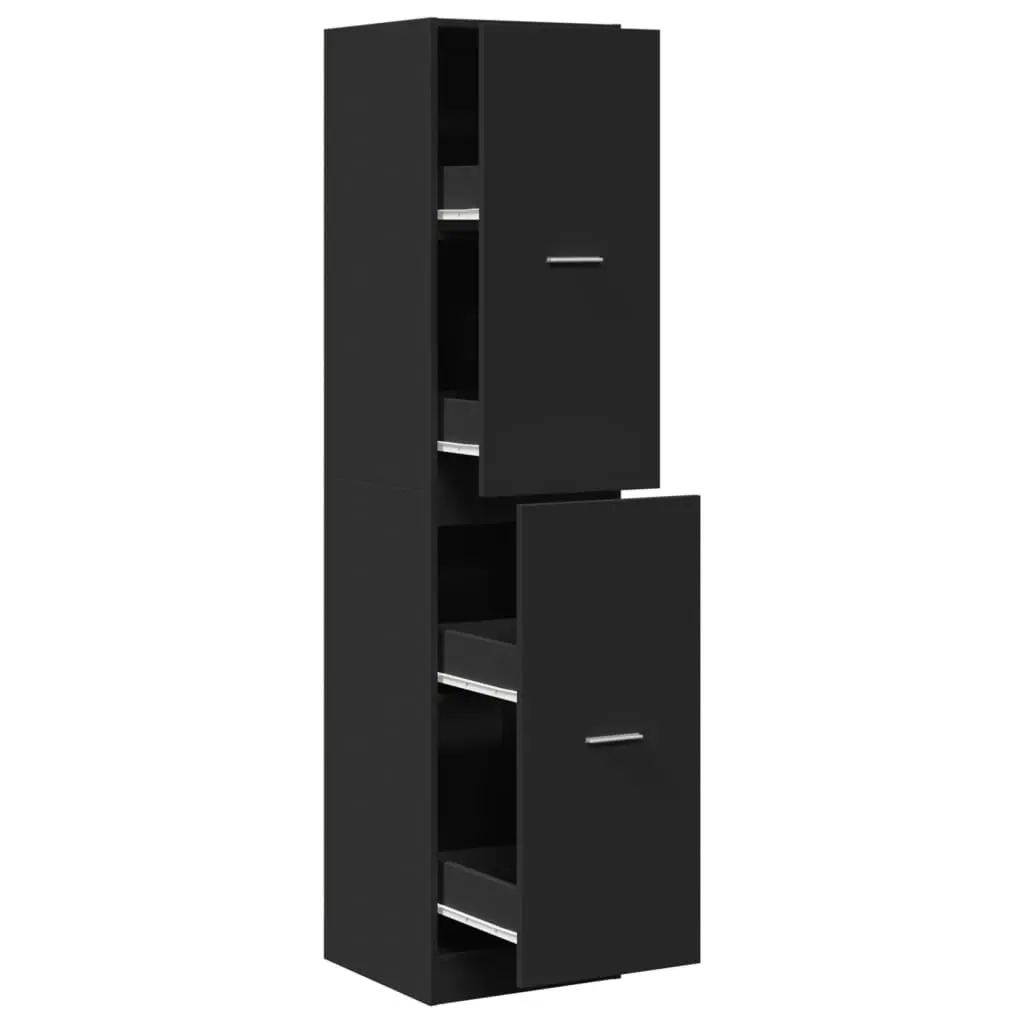 Apothecary Cabinet Engineered Wood Tall Storage Cupboard Black