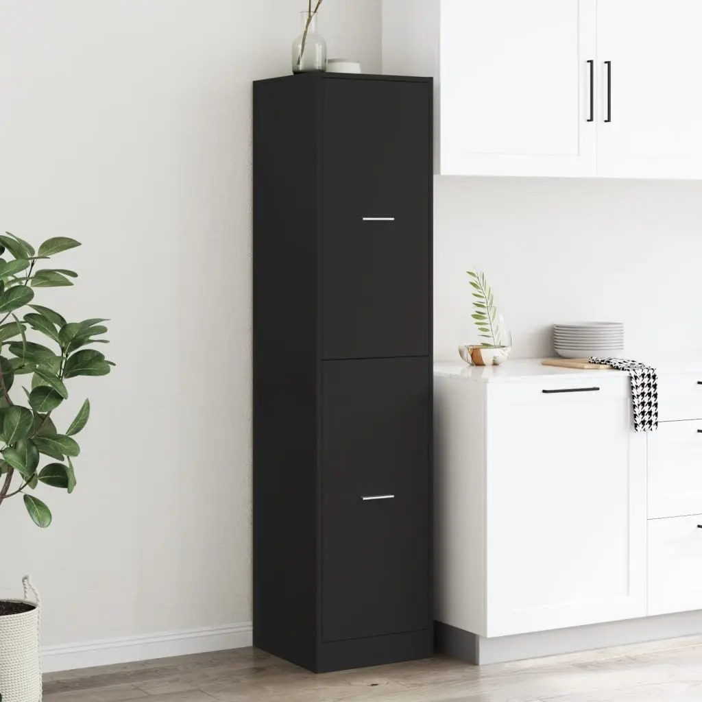Apothecary Cabinet Engineered Wood Tall Storage Cupboard Black