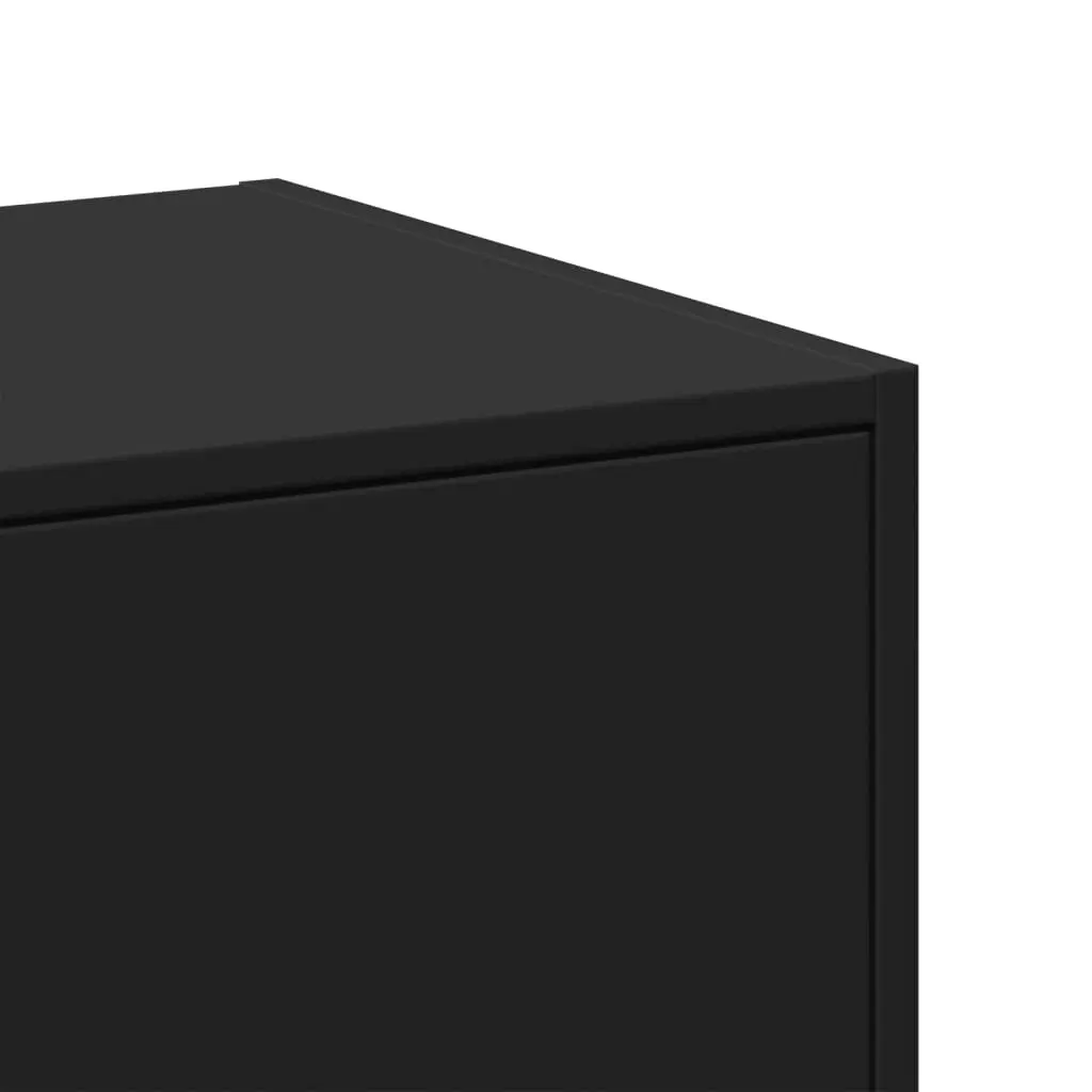 Apothecary Cabinet Engineered Wood Tall Storage Cupboard Black
