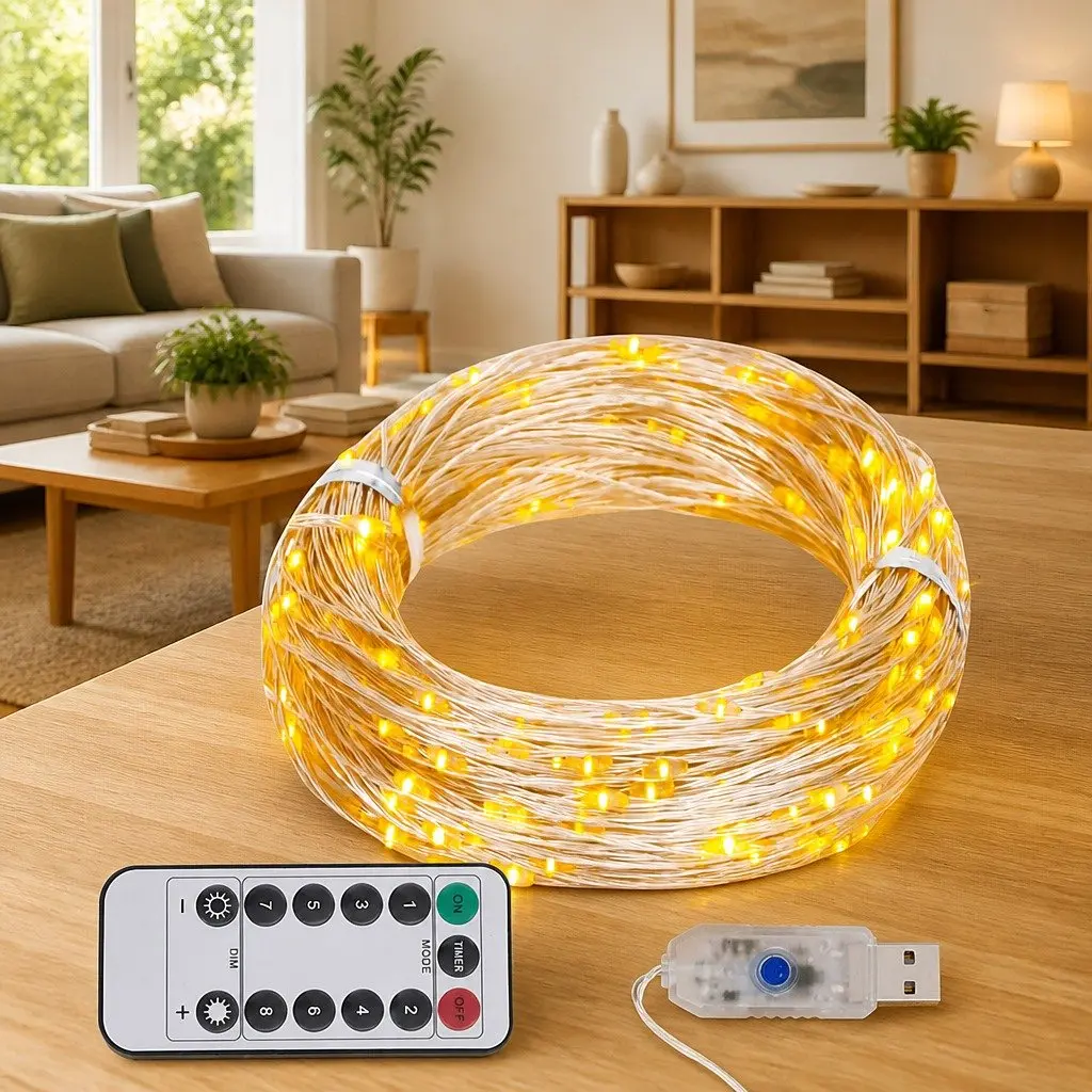 LED String Lights 150 Warm White LEDs 15m Christmas Party Wedding Holiday Decor