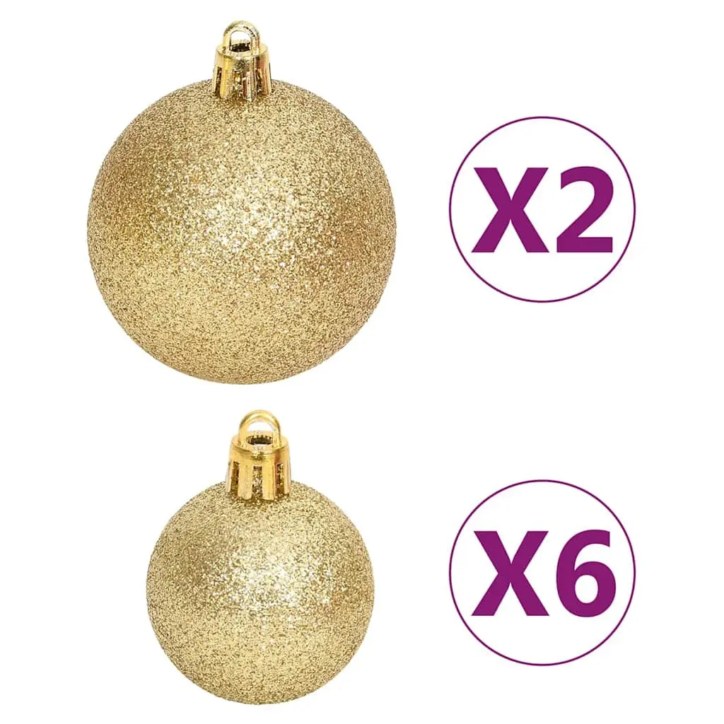 Christmas Bauble Set Shatterproof Plastic 108 Piece Gold Red Ornaments