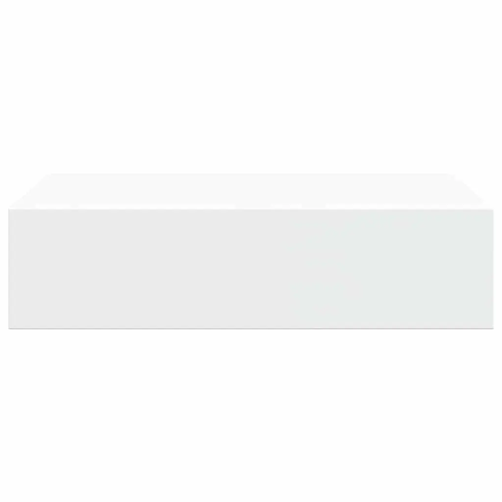 Wall-mounted Drawer Shelf MDF and Metal 40x23.5x10cm White Floating Storage Organizer