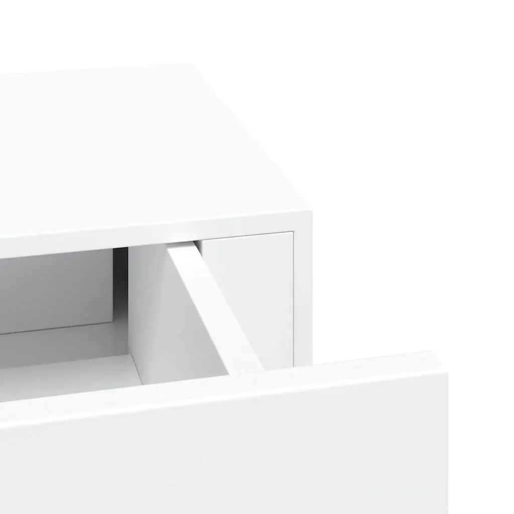 Wall-mounted Drawer Shelf MDF and Metal 40x23.5x10cm White Floating Storage Organizer