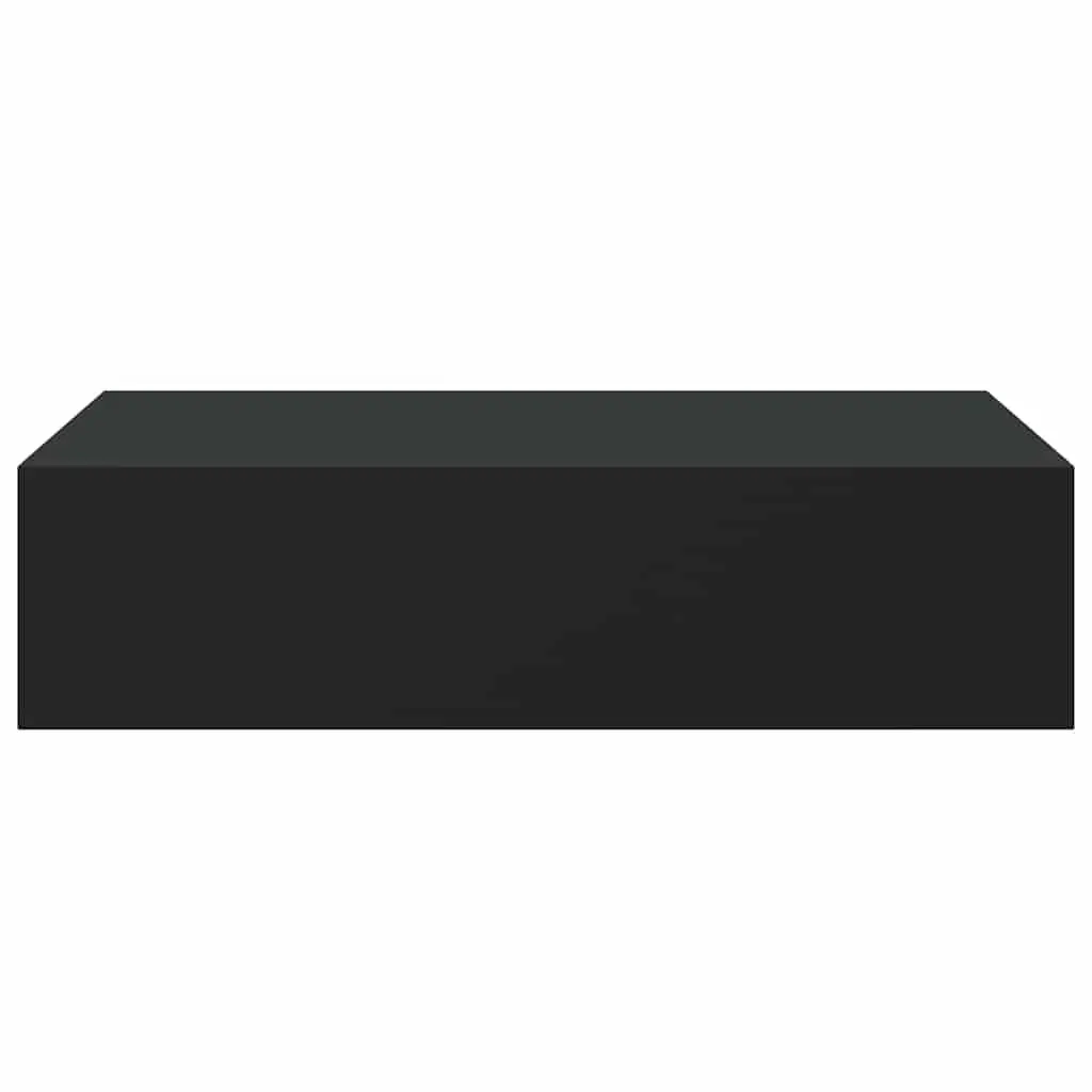 Black Floating Storage Organizer 2 Piece Wall-mounted Drawer Shelves MDF and Metal Compact Home Decor